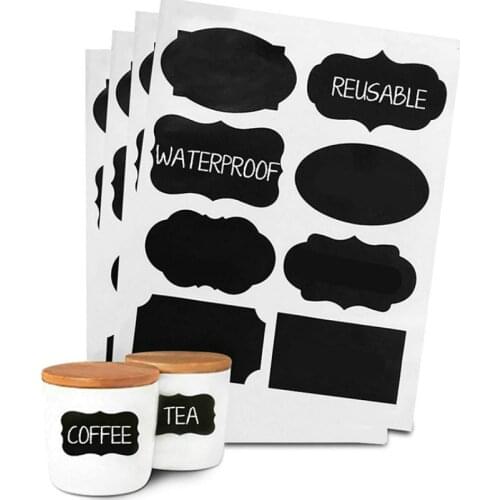 40pcs Blackboard Sticker Craft Kitchen Jars Organizer Labels Chalkboard Chalk Board Sticker 5cm x 3.5cm Black Board