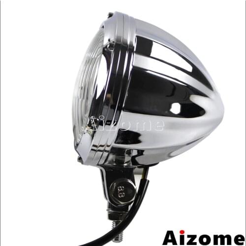 4.5" Motorcycle Custom Headlamp Vintage Old School Headlight For Harley Honda Yamaha Cruiser Bobber Chopper Cafe Racer