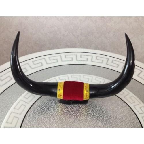 Head Arts Crafts Pure natural yak horn decoration crafts study the living room desk decor accessories Home Furnishing yak horn