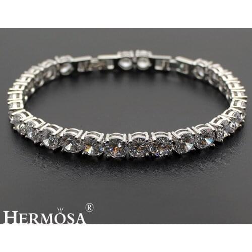 Hermosa Shiny Women Christmas Gift Superb White Jewelry Bracelet 6.5''/7.5'' Wedding Party Hot Xmas Gifts