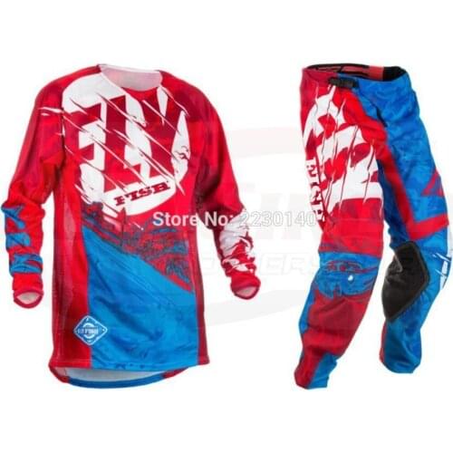 NEW Fly Fish Motocross MX Racing Suit Pants & Jersey Combos Moto Dirt Bike ATV Gear Set Red/Black