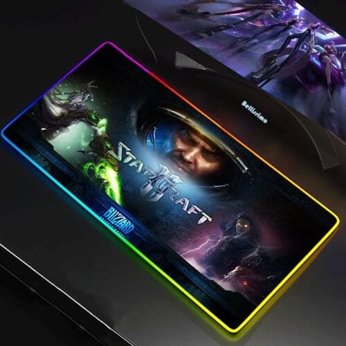 Starcraft RGB LED XXL Mouse Pad With Backlight MousePad 70 × 30CM Pc Gamer Gaming Accessories Desk Mat Mice Keyboards Computer