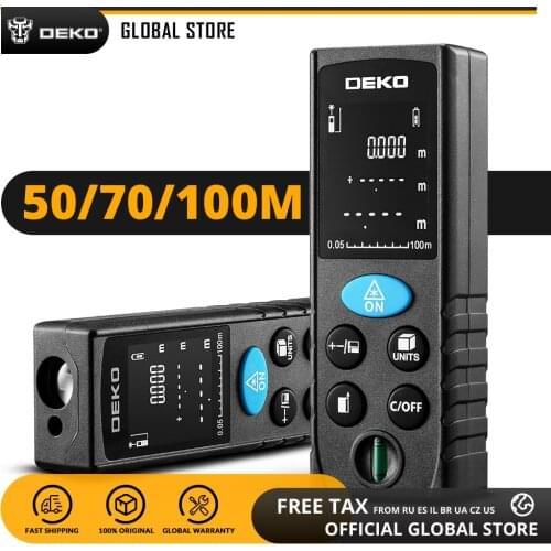 Global DEKO LRD110 Laser Distance Meter 50M 70M 100M Digital Dual Measure Laser Rangefinder Distance/Area/Volume/Pythagorean