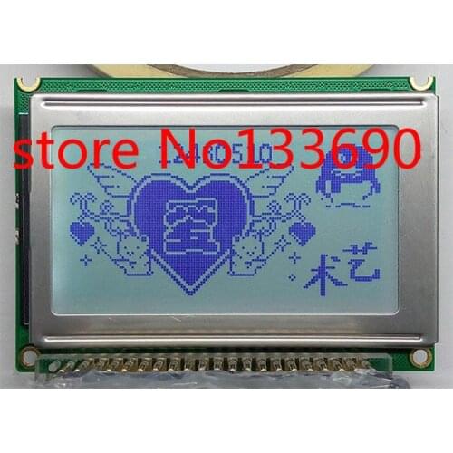 1pcs 5V WG12864B 128x64 75x52.7mm Dots Graphic Gray LCD Display module KS0107 KS0108 Compatible Controller New screen panel