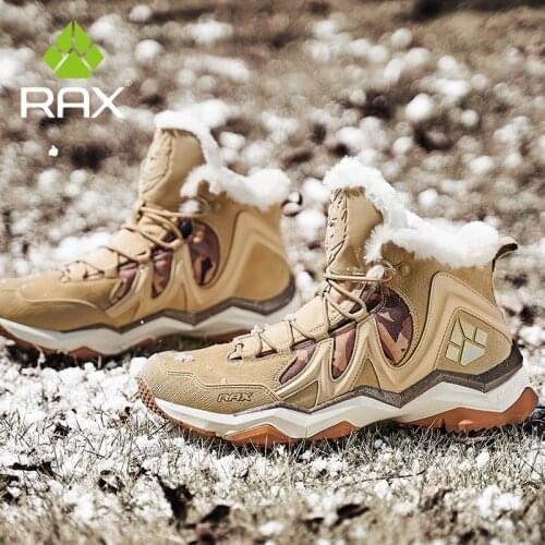 RAX Mens Winter Snow Boots Outdoor Sports Sneakers Fleece Hiking Boots Unisex Mens Mountain Snow Boots Trekking Walking Sneakers