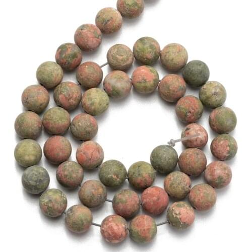 Wholesale Matte Unakite Natural Stone Round Loose Beads for Jewelry Making Accessories 4 6 8 10 12mm Necklace Bracelet DIY