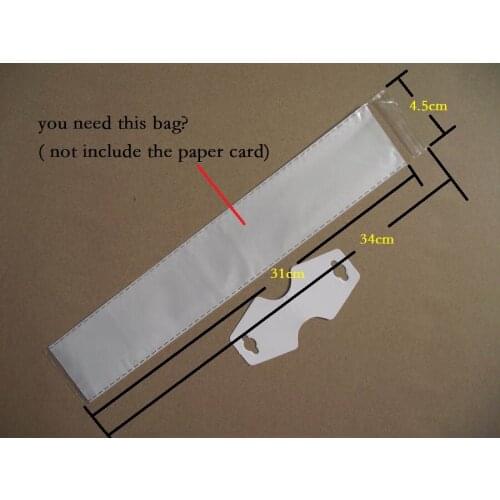 Plastic necklace bag 34x4.5cm 300pcs