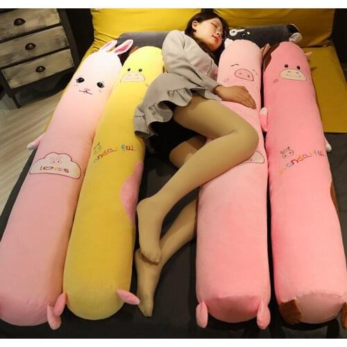70 / 100 / 130 / 160cm Cute Super Long Rabbit Cat Pig Pillow Plush Stuffed Animal Toy Home Decoration Childrens Gift