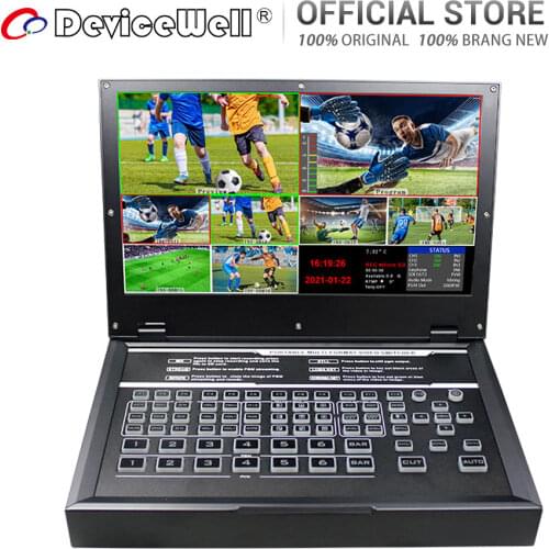 DeviceWell HDS9336 Portable 6 Channel Monitor Live Broadcast LCD Display 2 HDMI-compatible 4 SDI Input Video Switcher
