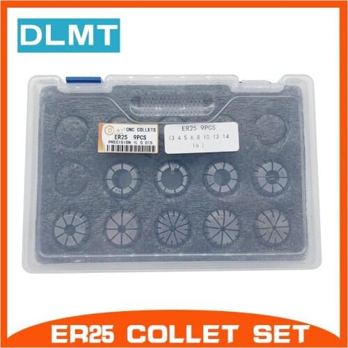 1Set ER25 Spring Chuck 9PCS 0.015/0.008MM CNC Milling Tool Holder Engraving Machine Lathe Mill Spring Chuck CNC
