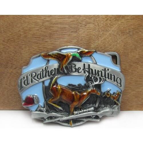 BuckleClub zinc alloy retro western deer hunting jeans gift belt buckle FP-02187 for men 4cm width loop drop shipping