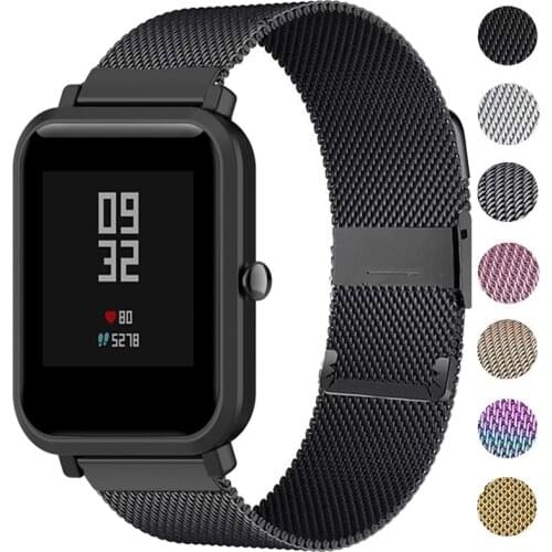 20MM Stainless Steel Metal Strap For Xiaomi Huami Amazfit Bip/Bip S U Lite Smart Watch Band Replace Straps For Amazfit GTR 42MM