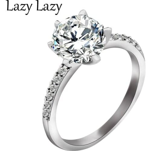 Luxury Zircon Engagement Ring Retro Female Geometry Zircon Crystal Rings Romantic Wedding Finger Rings For Women Fashion Jewelry