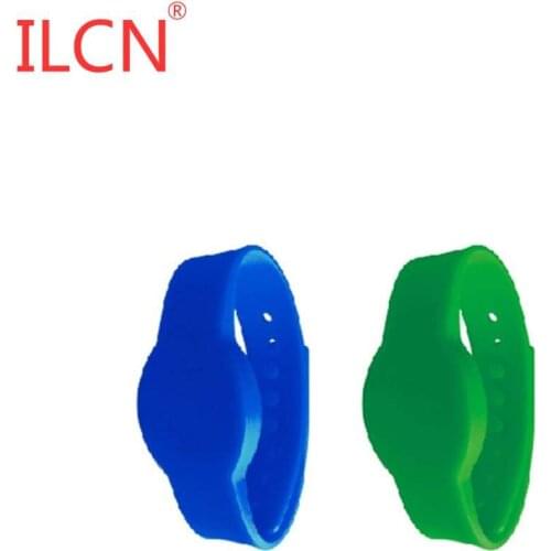S50 13.56MHZ IC Card Wristband Bracelet Keyfob Token Tag F08 NFC Tags RFID ISO14443A Silicone Waterproof Wrist Band Card 1pcs