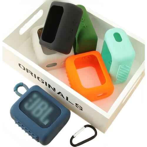 Silicone Carrying Travel Full Protective Case for JBL GO3 GO 3 Portable Bluetooth Speaker Gray/Red/Blue/Black/Orange Optional