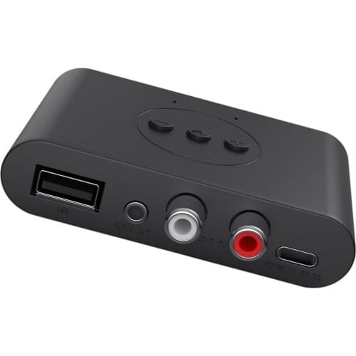 USB Bluetooth Receiver, Wireless 3.5mm RCA Audio Adapter, NFC U Disk Play, with Mic, for PC TV Tablet Car Home Stereo System