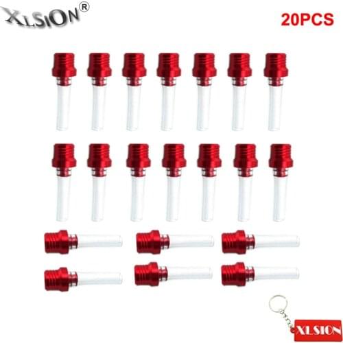 XLSION 20Pcs Red Gas Fuel Tank Cover Cap Vent Valve Breather Hose Tube For XR CRF 50 70 100 SSR Thumpstar Pit Dirt Motor Bike