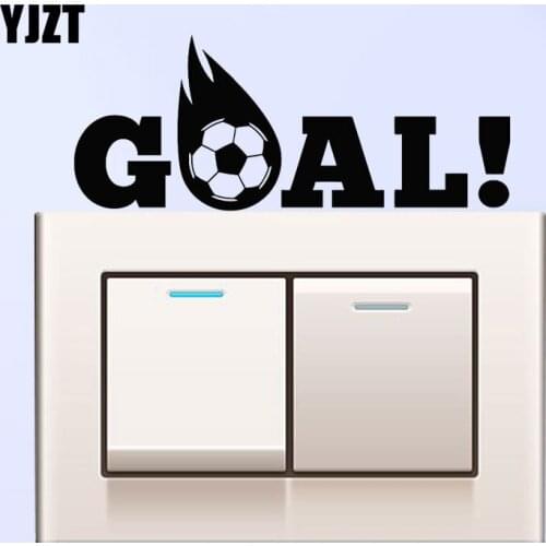 YJZT Soccer Goal Inscription Player Ball Sport Home Decor Wall Stickers Vinyl Switch Decals 8SS-2387