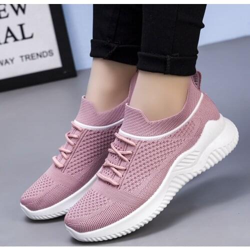 Womens Shoes Summer 2021 New Korean Sports Shoes Womens Fashion Womens Casual Shoes Fly Woven Mesh Breathable Running Shoes