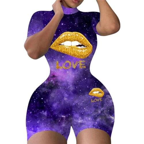 Fashion Women Ladies Short Sleeve Floral Print Bodysuit Romper Sexy Summer Tie Dye Playsuit Clothes Club Wear 3 Colors Plus Size