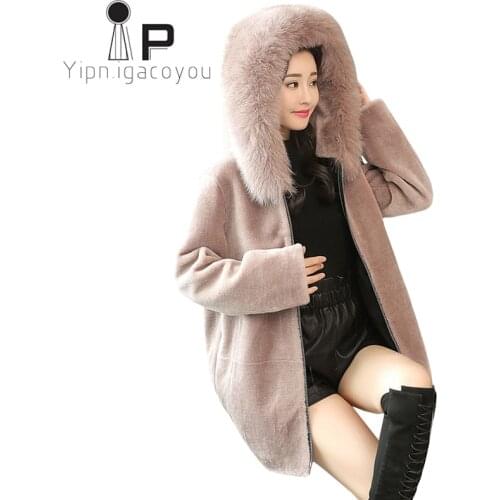 Winter Coats Women Fashion Faux Fur Coat Elegant Thick Warm Outerwear Fake Fur Jacket Coat Mujer Plus size Hooded Ladies Jacket