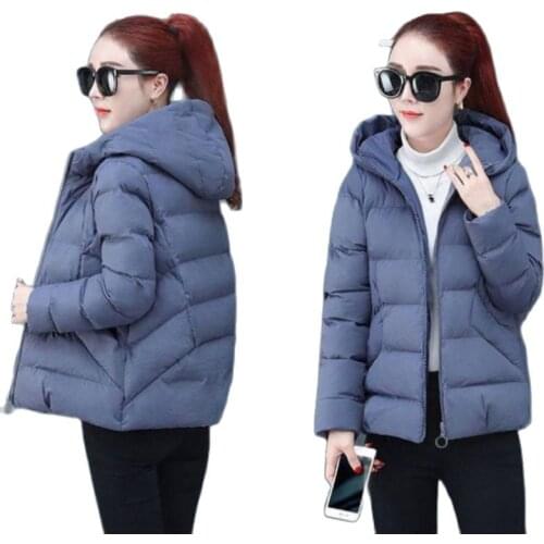 Winter Jacket Women Cotton Short Jacket 2020 New Padded Hooded Warm Parkas Coat Female Autumn Outerwear plus size M-3XL
