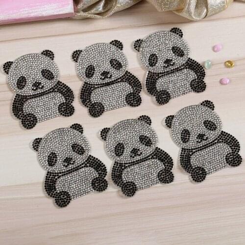 1pcs Stereoscopic Temperament Black And White Panda Diamond Patches On Clothes Clothing Accessories