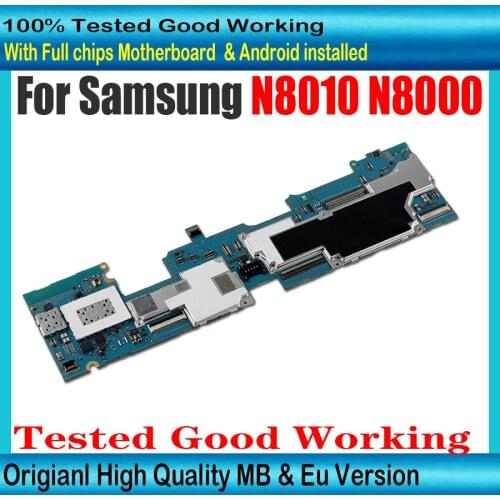 100% Original Unlocked Motherboard For Samsung Galaxy Note 10.1 N8010 N8000 3G&WIFI Mainboard Android OS Logic Board With Chips