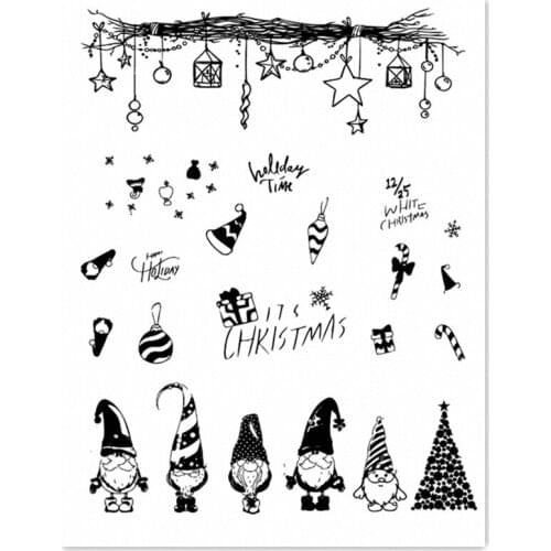20Pcs14*18CM Christmas Transparent Clear Stamp Silicone Stamp/Seal DIY Scrapbooking/Photo Album Stamp Sheets Bulk Deals