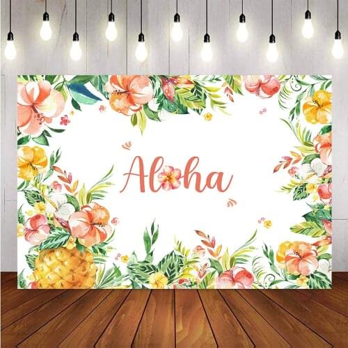 Aloha Flower backdrop for photography summer holiday Hawaiian floral party decoration background for photo studio newborn baby