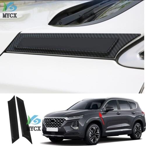 Car Accessories For Hyundai Santafe 2019 Side Mark Santa Fe Auto Styling Sticker Chrome Carbon Fiber Side Mark Fender Emble 2020