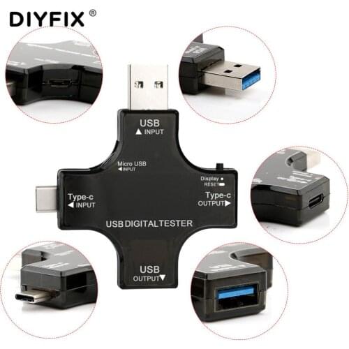 PD USB Type C Digital Tester DC Digital Voltmeter Current Voltage Meter Amp Ammeter Detector QC3.0 Power Bank Charger Indicator