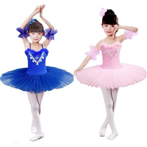 Dancetree-professional de Ballet diamantée pour enfants, Costume de Ballet du lac cygne, Tutu, justaucorps, vêtements de danse