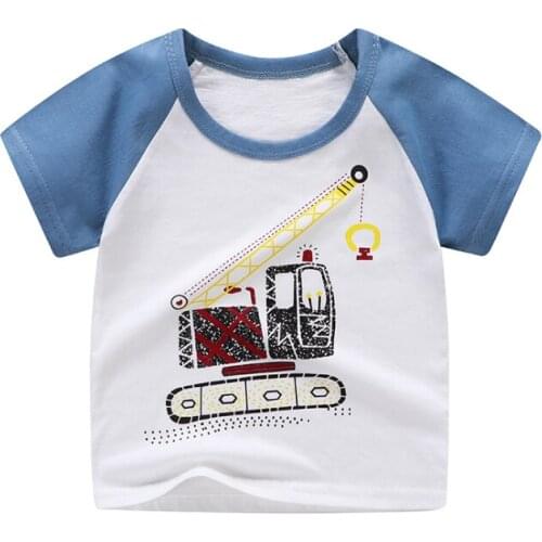 Baby Summer Clothing Baby Boys Cotton T-shirt Summer Short Sleeve Print Tops Toddler Fashion T-shirt Cute Children Play Clothes