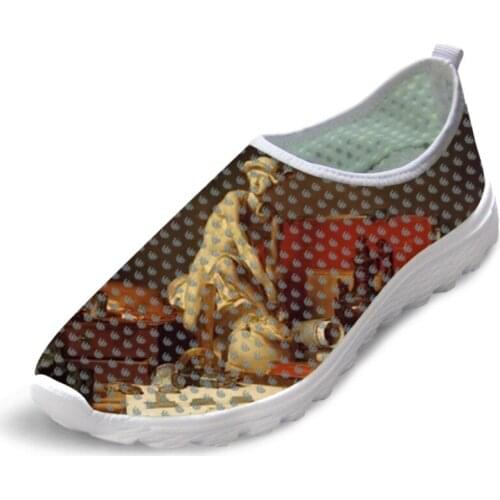 Breathable Male Causal Flats Shoes Fashionable Men Summer Sneakers Mesh Shoes Painting Art Print For Chardin Master Pieces