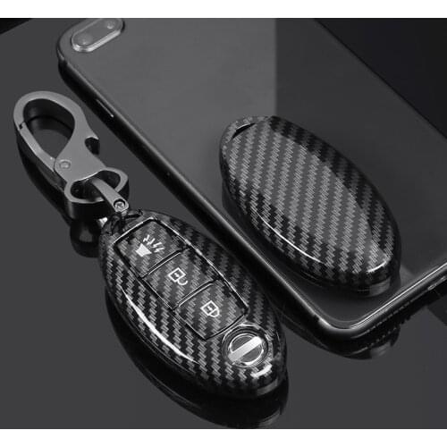 Glossy Carbon fiber ABS Car Key Case Fob Cover For Nissan Qashqai J11 X-Trail t31 t32 kicks Tiida Pathfinder Murano Note Juke