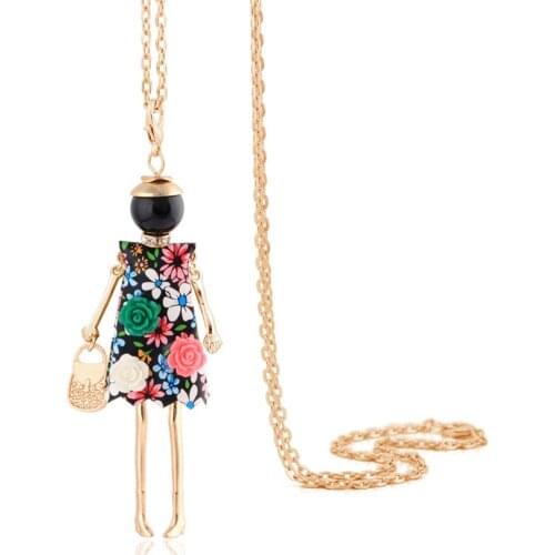 Hot Sale Fashion Necklace Jewelry Charm Long Lovely Flower Women Pendant Statement Cute Jewelry Christmas Jewelry