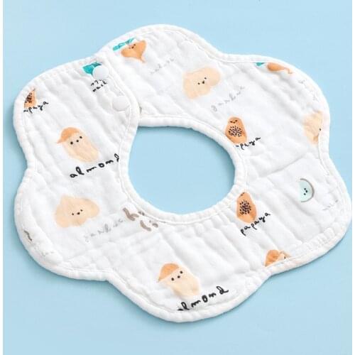 Cartoon Fruit Cotton Drool Bibs Saliva Towel New Born Baby Apron Food Self Feeding For Child Toddler Infant Kids Children Gift