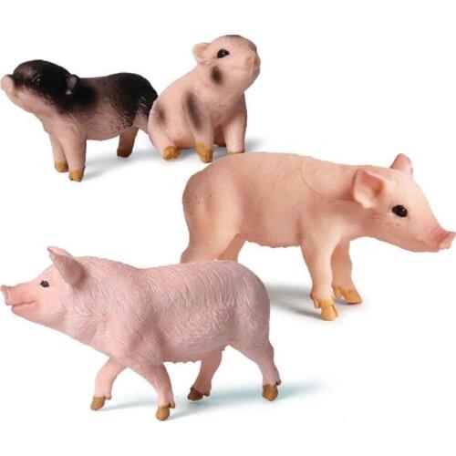 Simulated Wild Boar Pig Model Farm Animal Pig Family Set Figurines Action Figure Educational Christmas Gift Toys For Home Decor