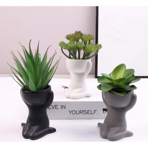Humanoid Ceramic Flowerpot Creative Crafts Decor Nordic Portrait Personality