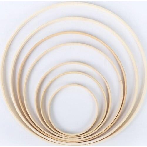 Dream Bamboo Rings,Wooden Circle Round Catcher DIY Hoop For Flower Wreath House Garden Plant Decor Hanging Basket