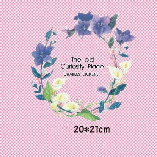 Beautiful Flower Letter Iron On Heat Transfer Patches DIY Women T-shirt Clothing Badges Washable Accessory Sticker On Clothes