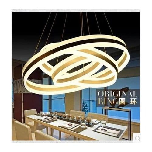 LED 110-220V Acrylic 3 Rings Contracted Creative Pendant Lights Dining-room Atmosphere Circle Ring Bedroom light Pendant Lamps