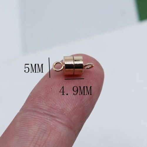 Small 14k copper-clad gold magnet buckle handmade diy jewelry accessories bracelet end connecting buckle pearl necklace suction