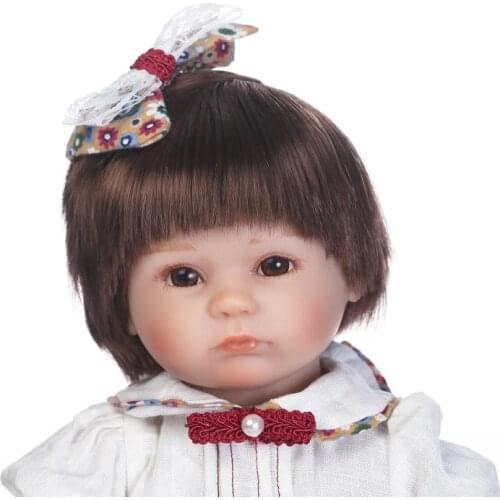 Mini silicone reborn baby dolls for girls 40cm bebe bed time early education toy Bonecas realistic XMAS Gift birthday present