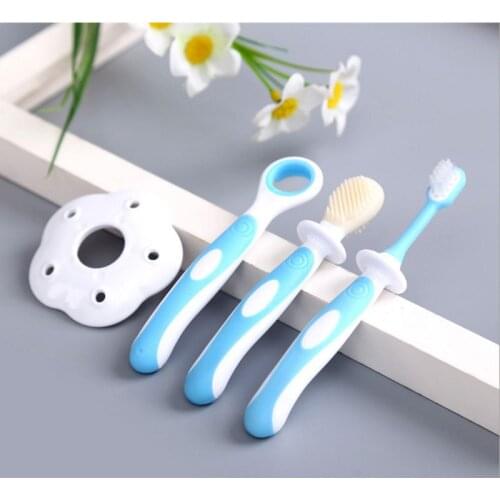 Baby toothbrushes Set Tongue Training Safety Cover Design Soft Healthy Infant Brushing Teeth