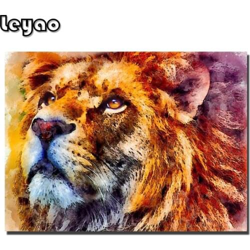 Colorful Lion Abstract Art 5 D Diy Full Diamond Painting Cross Stitch Kits Graffiti Art Of Lion Modern Art Pictures Home Decor