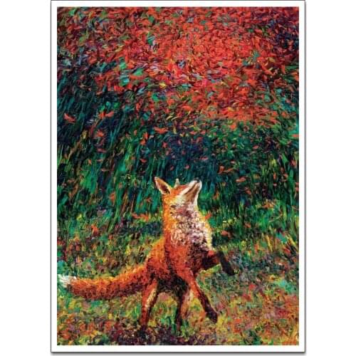 Fox Fire Poster Canvas Painting Nordic Wall Art Pictures Living Room Home Decor No Frame Bathroom Decoration