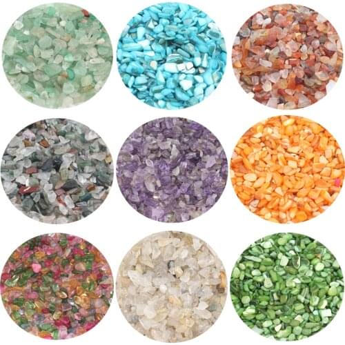 Natural Jades Howlite Agates Shell Beads Gem Stone Chip Beads Tiny Gravel Loose Beads For DIY Bracelet & Necklace Home Decor 50g