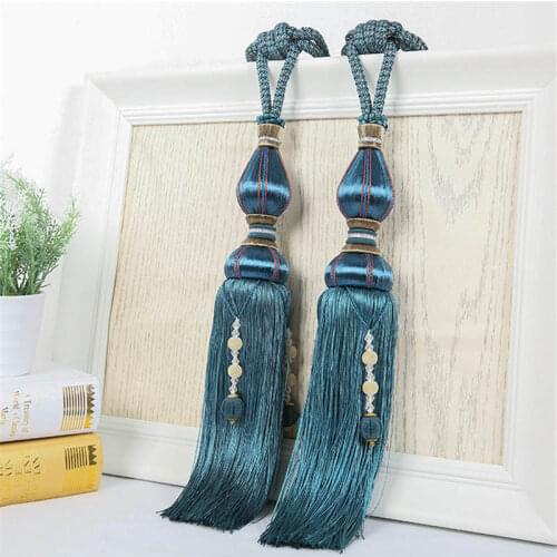 One pair tieback European curtain hanging ball Solid bean weave strap decorative accessories tassel hanging ear tie tape M296